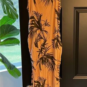 Isabel Maternity by Ingrid & Isabel Palm Print Maxi Dress - Tan and Black